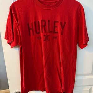 Hurley Red Short Sleeve Tee with Vintage Logo